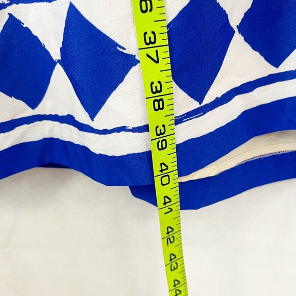 Eliza J Blue Trellis Print Pleated Dress Pockets Business Cocktail Size 18W - Picture 8 of 9